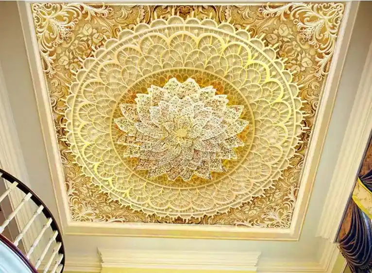 Custom 3d Ceiling Mural Wallpaper Living Room Diamond Flower 3d