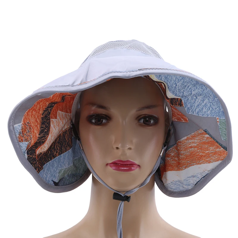 Spring Summer Elegant Ladies Stylish Simplicity Large Brimmed Sun Protection Cap Stripe Adjustable Empty Top Women's Hats