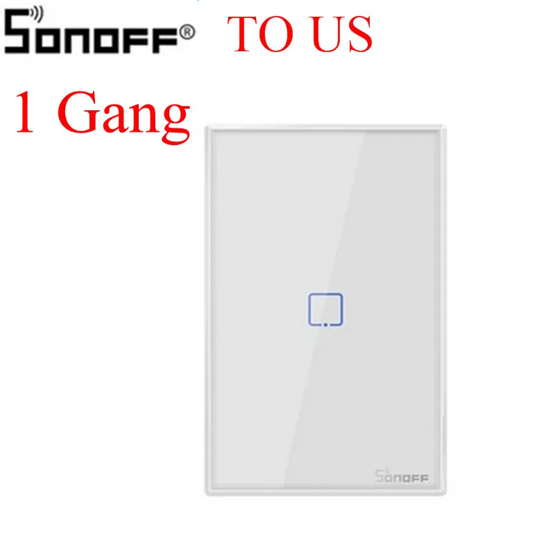 T0 US 1 Gang-TX Интеллектуальный выключатель света SONOFF T0US TX Wi-Fi Смарт настенный таймер выключателя света 1/2/3 Поддержка голоса/приложение/сенсорный экран Управление работает с Amazon Alexa Google Home IFTTT - Комплект: T0 US 1 Gang-TX