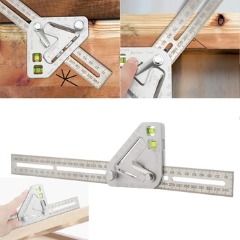 

Roof Revolutionizing Carpentry Utensil Practical Protractor Angle Finder Stainless Steel Caliper Measuring Angle Ruler new