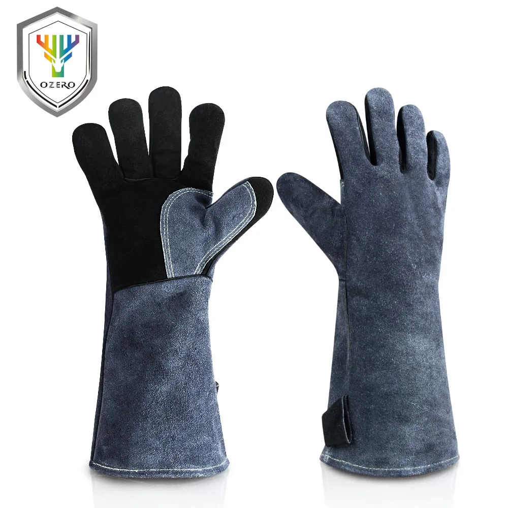 OZERO рабочие перчатки сварщика коровья кожа перчатки для барбекю Рабочая садовая Защитная огранка длинные перчатки 2415