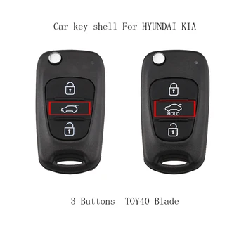 

3 Buttons Uncut Blade Replace Flip Key Shell For HYUNDAI For KIA K2 K5 Rio Piconto Sportage key shell TOY40 blade