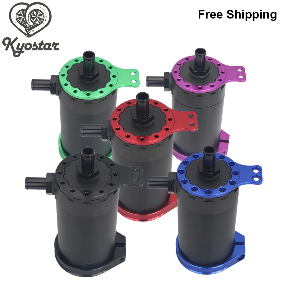 

Universal Aluminum Baffled Black Oil Catch Can Resevoir Tank Kit Oil Tank Fuel Surge Tank Inlet Outlet M20 x 1.5 Car Accessories