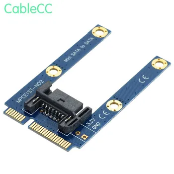

50mm Mini PCI-E mSATA SSD to Flat SATA 7pin Hard Disk Drive PCBA Extension Adapter