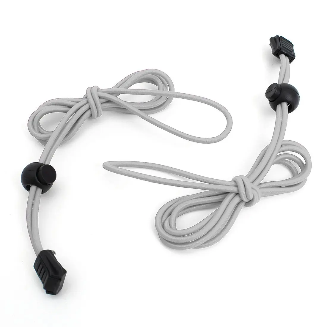 COSW Locking Shoe Laces Elastic Shoelace Running Sports 110cm 1pair Gray