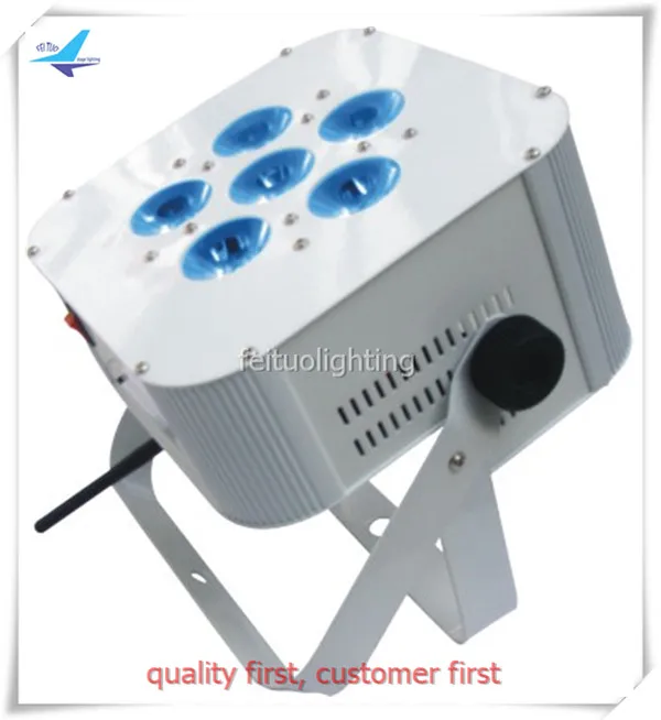 

A- 24pcs Stage wash light 6x18w 6in1 flat dmx wireless battery powered led par rgbwa uv