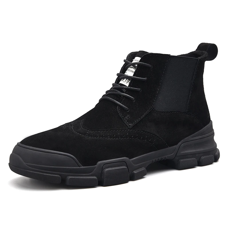 Hombre Botas Llegadas Bota Primavera Nuevas Hechos 2018 khaki Mano A Cuero Masculina Mycoron Hombres De Negro gris otoño Couro Zapatos qXEOx