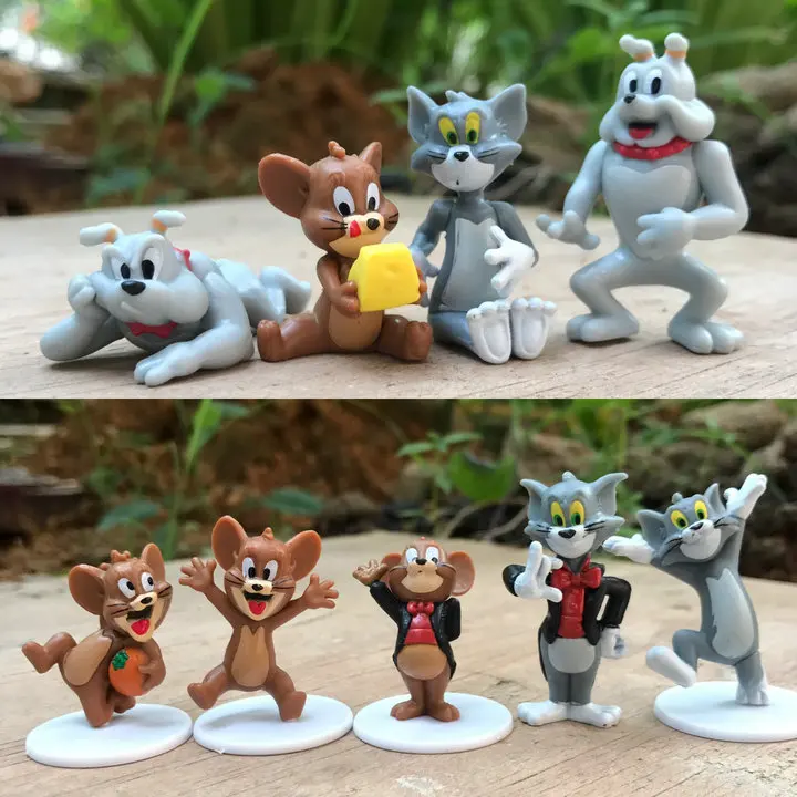 

1pc Cartoon Tom and Jerry Action Figures Tom Jerry Spike PVC Action Figures Toys Model