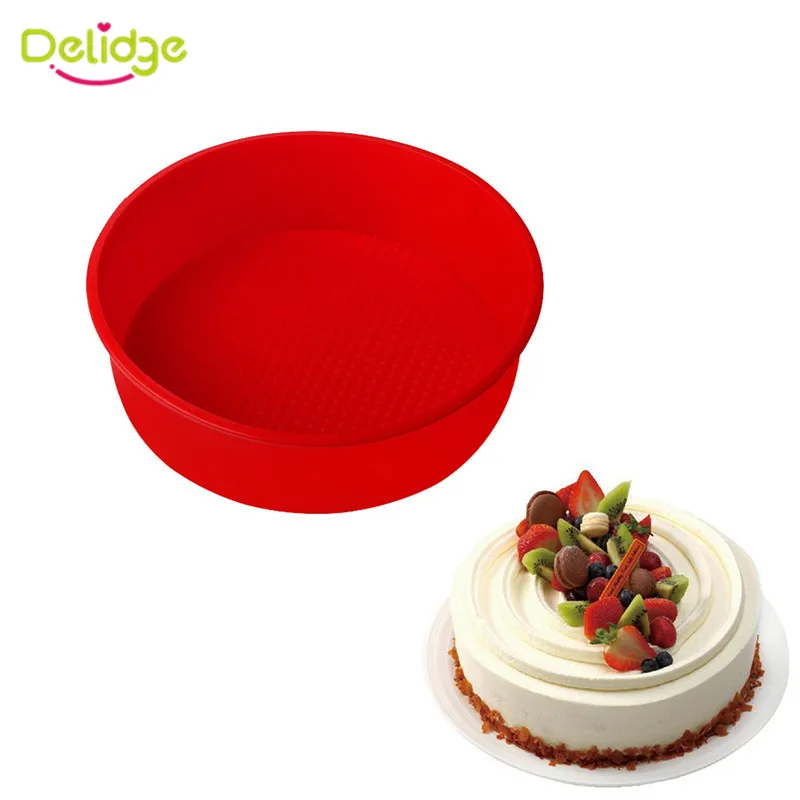 

Delidge 1pc Round Silicone Cake Mold 8 Inch Baking Fondant Chocolate Bread Sugarcraft Mold DIY Cake Decorating Tools