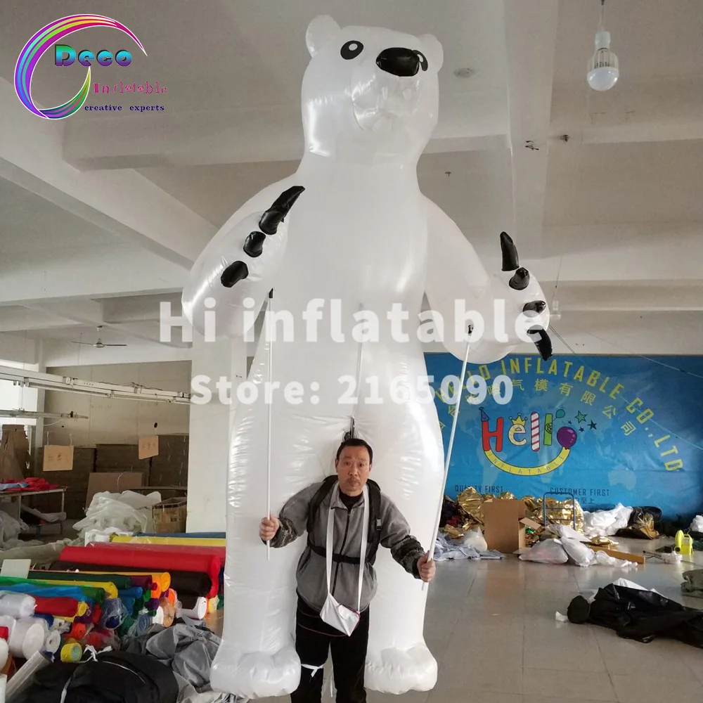 

Outdoors Parade Walking Polar Bear Costume Inflatable