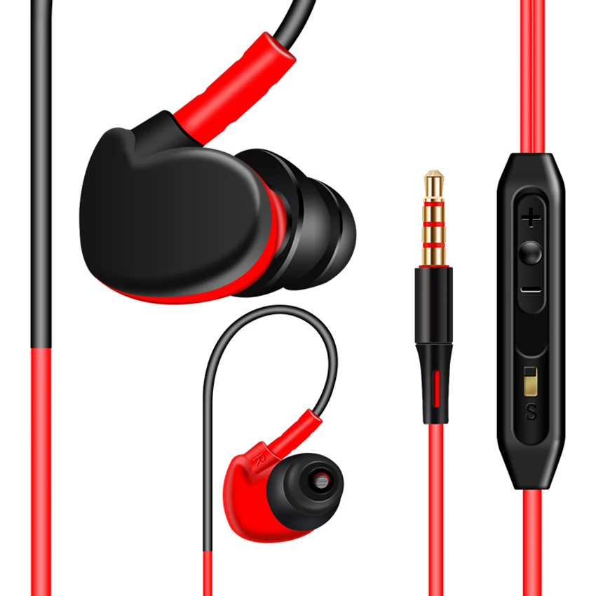 Спортивные проводные наушники Aimitek стереонаушники с супер басами Hi-Fi гарнитуры