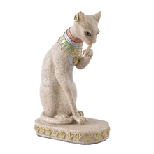 หินทราย Bastet รูปปั้นแมวอียิปต์พระเจ้า Figurine แมวโบราณอียิปต์หินทรายธรรมชาติหัตถกรรมประติมากรร...(China)