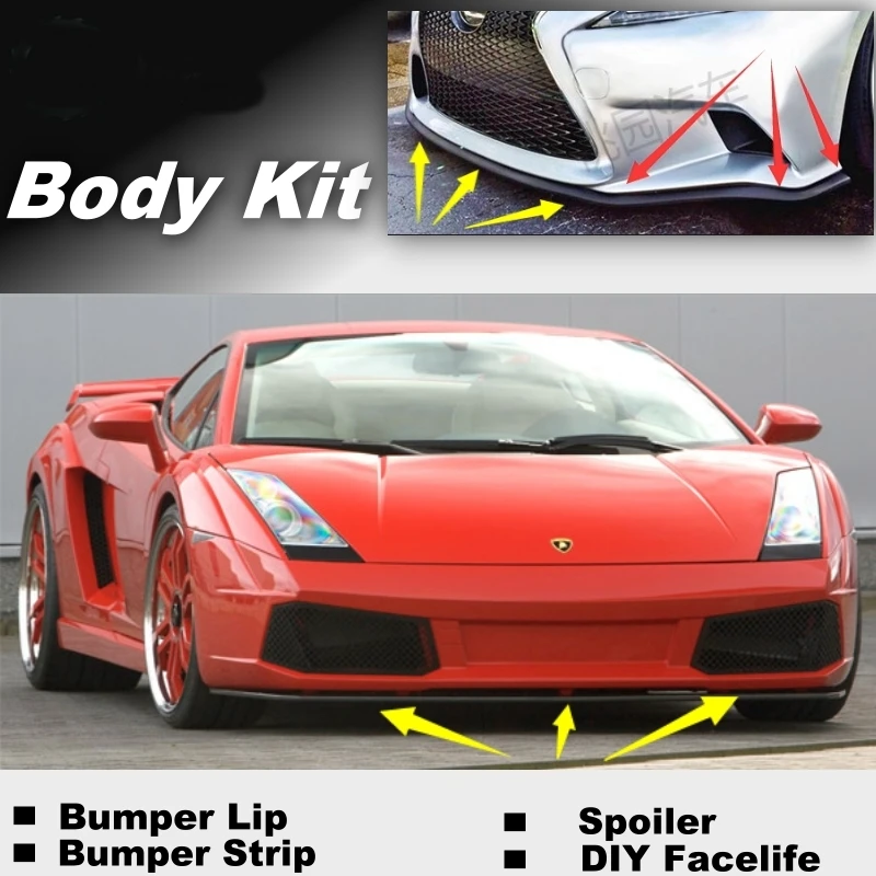 

Bumper Lip Deflector Lips For Lamborghini All Models Front Spoiler Skirt For Car View Tuning / Body Kit / Strip