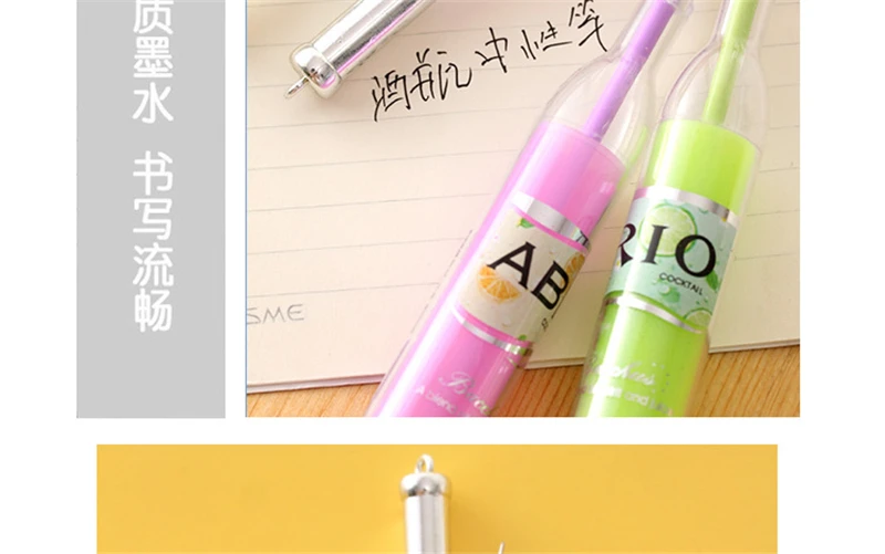 1 шт Коктейльная гелевая ручка, креативные ручки, школьные канцелярские принадлежности, милые офисные принадлежности, ручка для школьницы, канцелярские принадлежности, милая ручка для письма