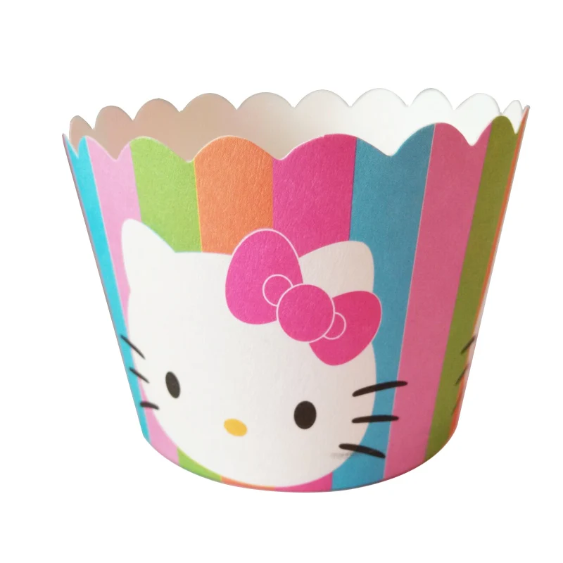 

50PCS Striped Kitty Paper Cake Forms Cupcake Liner Baking tool Muffin Cup Case Party Tray Cake Mold for wedding birthday party