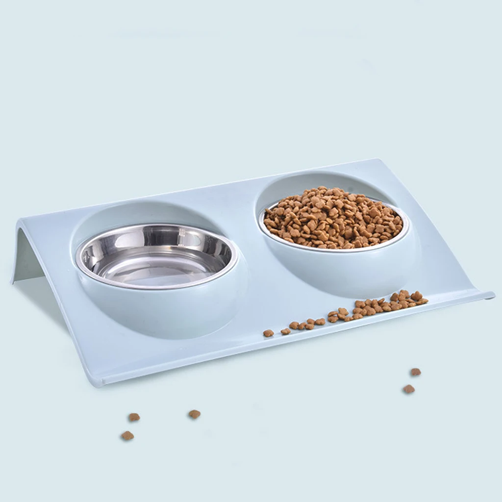 

Thicken Pet Food Bowl Stainless Steel Double Bowls Non-Slip Food Water Feeder for Dog Puppy Cats Pets Supplies Feeding Dishes