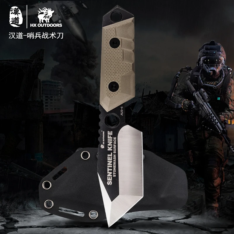 Дешевый HX на открытом воздухе AUS 8 Ножи Strike ножей охотничий нож выживания кемпинг крутые Инструменты Кемпинг Охота карман выживания G10 ручка аксессу...