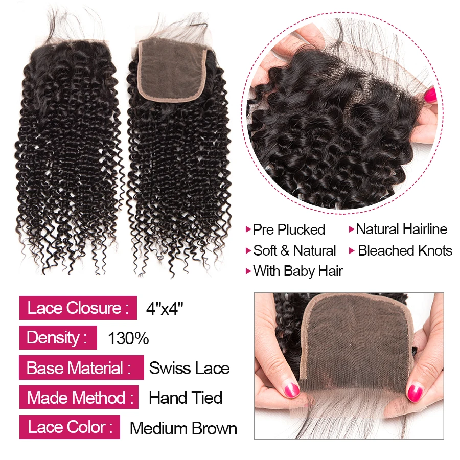 Kinky Curly Bundles With Closure 4*4 Lace Closure With Bundles Human Hair Weave RUIYU Non Remy Peruvian Hair Bundles 4 Pcs/Lot Kinky Curly Bundles With Closure 4*4 Lace Closure With Bundles Human Hair Weave RUIYU Non Remy Peruvian Hair Bundles 4 Pcs/Lot