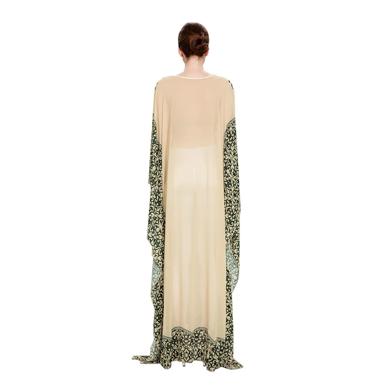 Женское шифоновое платье Baju Kurung повседневное свободное с длинным рукавом