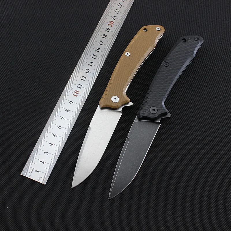 

New 440C Blade G10 Handle Two Colour Stone Washing Outdoor Folding Knife Camping Huntting knife EDC survival knives Hand tools