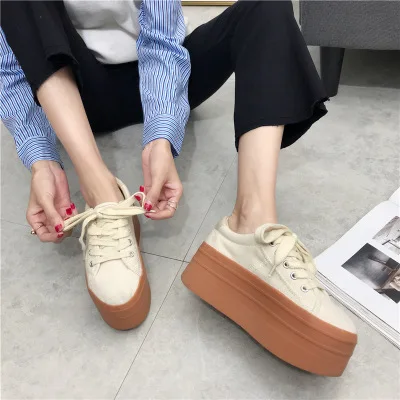 cream platform sneakers