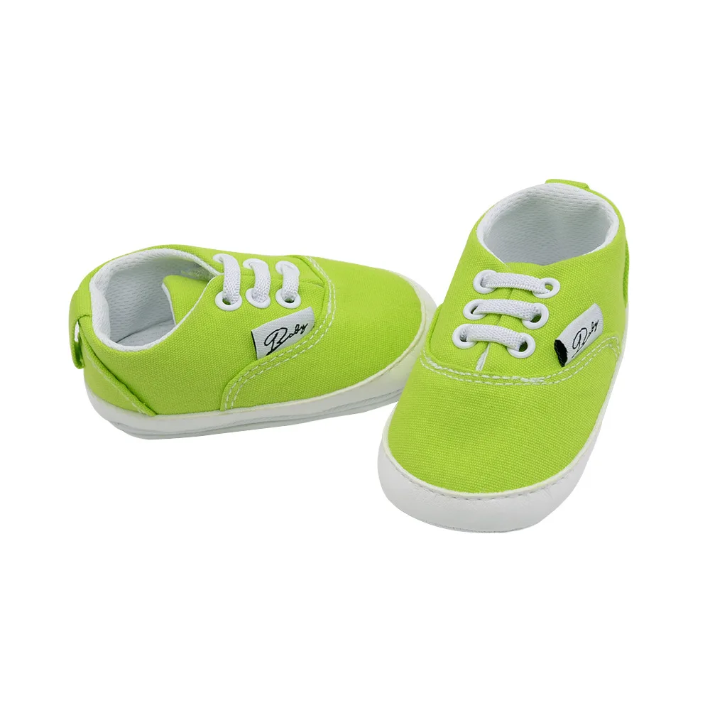 Демисезонный малыш новорожденный ребенок для девочек и мальчиков мягкая подошва противоскользящие кроссовки; повседневная обувь для детей, начинающих ходить - Цвет: Светло-зеленый