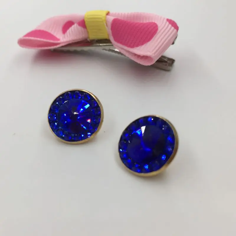 

13mm new high-grade sapphire blue crystal buttons 13mm sewing accessories essential DIY plastic t-shirt buttons FC811
