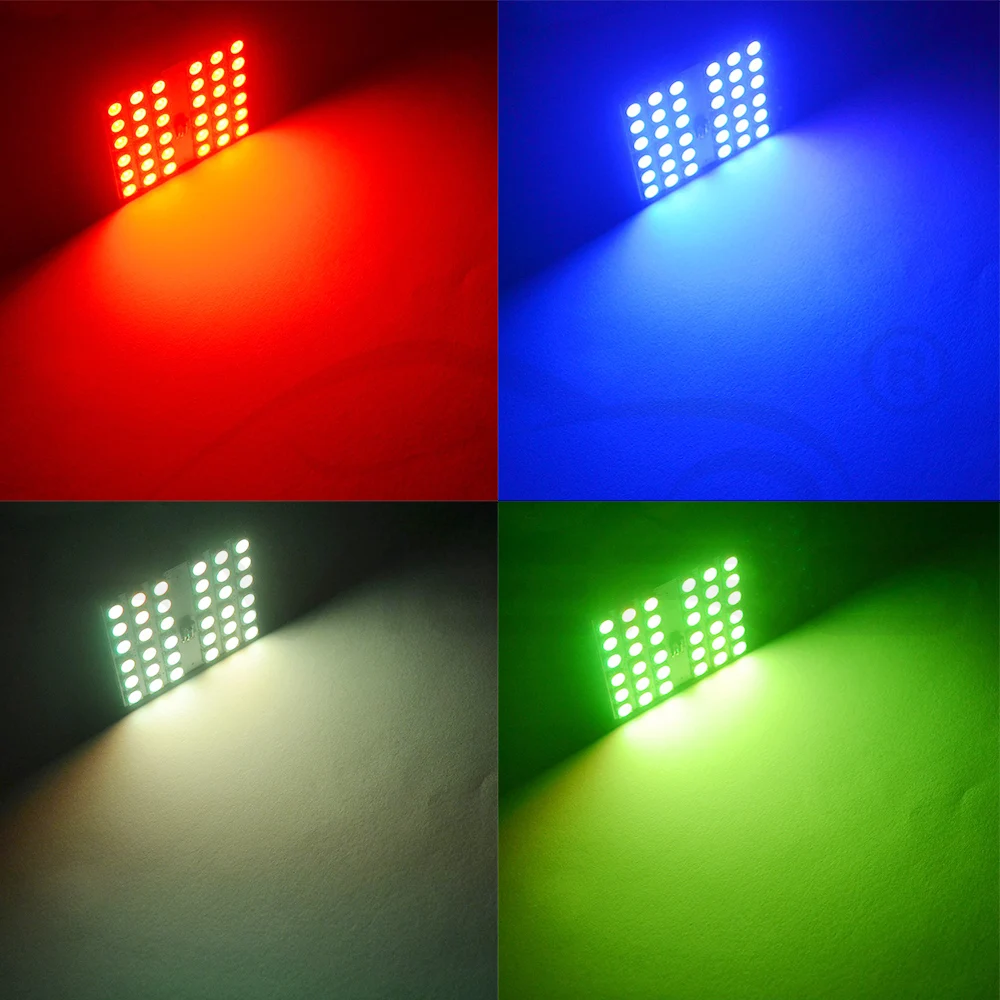 T10 RGB 5050 36SMD авто светодиодный пульт дистанционного управления Rgb Светодиодная панель для автомобиля интерьер Авто светильник s чтение купол фестон BA9S адаптер DC 12v светильник