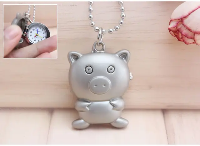 Charming minni lady accessories pig watch key chain fashion jewelry Pocket Watch Charming minni lady accessories pig watch key chain fashion jewelry Pocket Watch