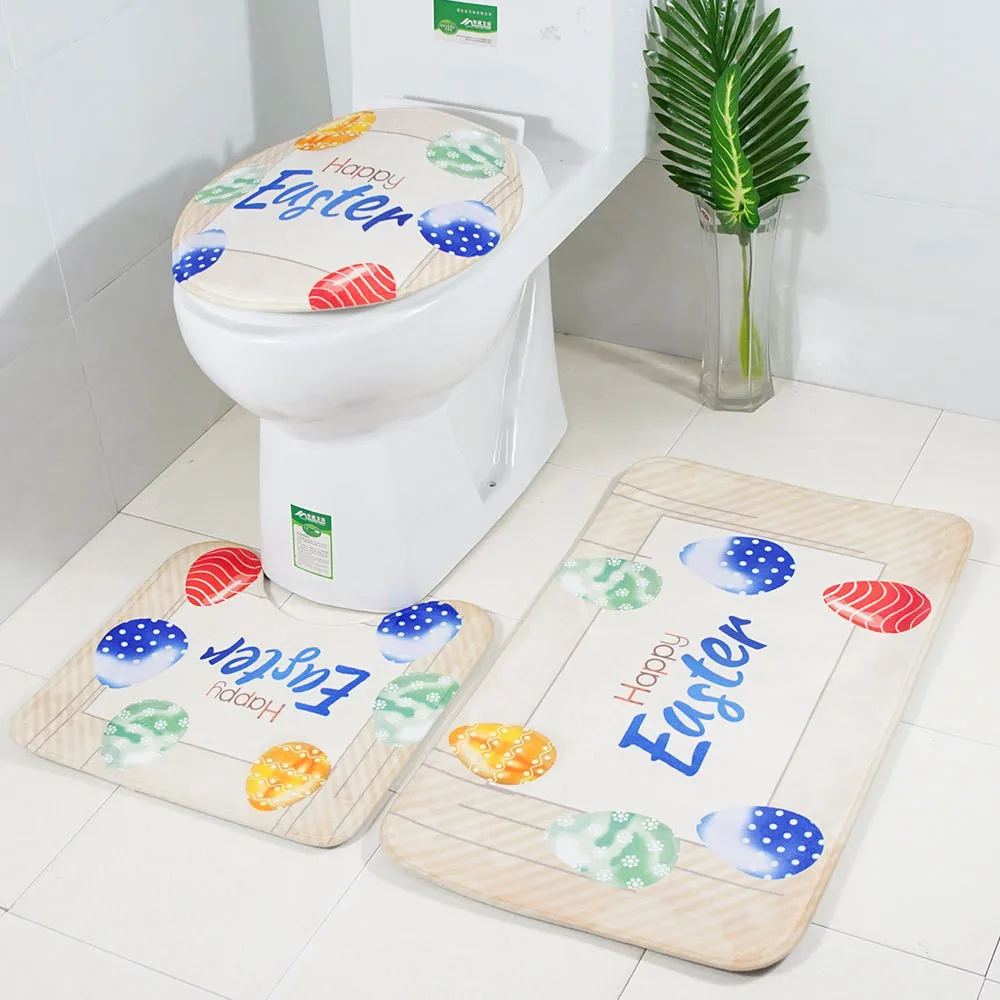 Сезон весна-лето пасхальные украшения принт Туалет Противоскользящий коврик из трех предметов ins с одной и той же горячая Распродажа тенденция