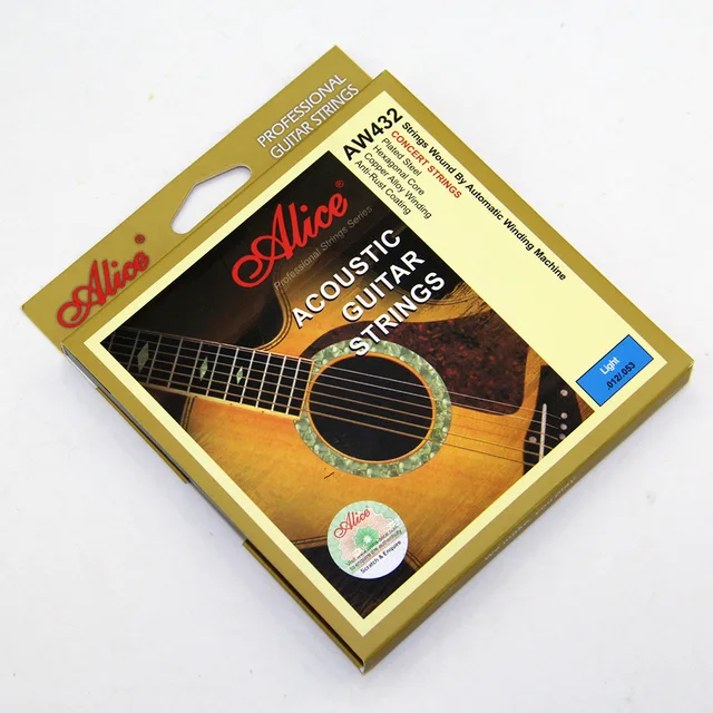 Alice AW432-L Hexagonal Core Acoustic JEStrings Nicke-Plated Ball-End  0.12-0.53 pouces Nouvelle Arrivée - AliExpress