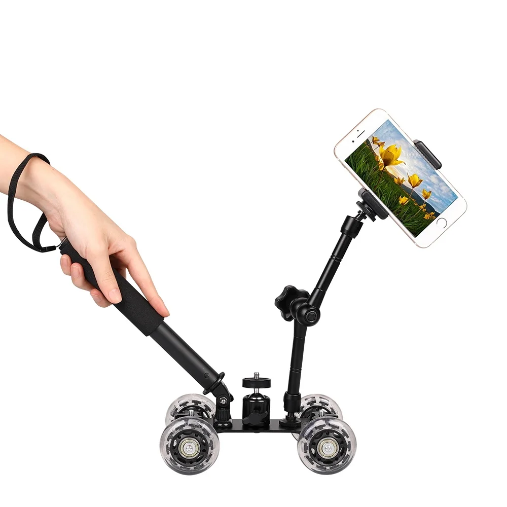  DSLR Camera Video Photograph Rail Rolling Track Slider Skater Table Dolly Car Blue Flexible For Spe