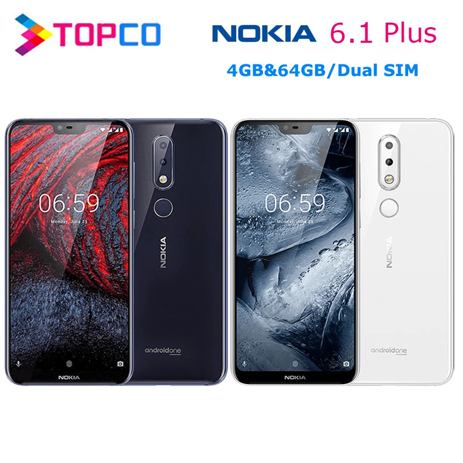 Nokia 6 1 Plus оригинал Android мобильный телефон четыре ядра 4G 5 8 '' 4 Гб ram 64 ГБ rom две sim