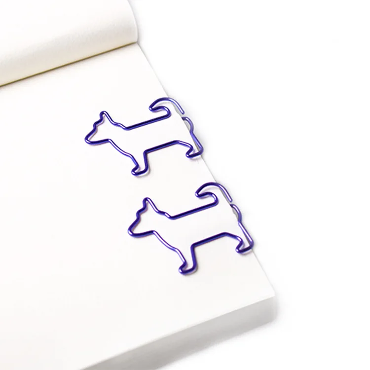 12 шт./кор. милые Декоративные животные Скрепка фиолетовая собака скрапбукинга клипса для заметок металлический скрепляющий бумажный зажим Закладка канцелярские принадлежности