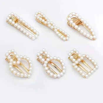 

Elegant Korean Design Fashion Pearl Hair Clip for Women Snap Barrette Stick Hairpin Hair Styling Accessories