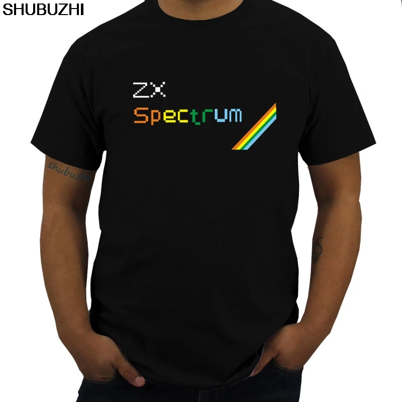 

Sinclair ZX Spectrum Retro Home Computer 8 Bit Logo Geek Nerd Black T-Shirt Mans Unique Cotton tee-shirt for male