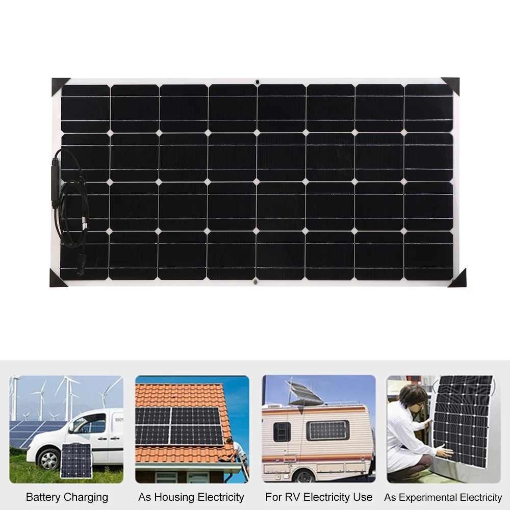 Портативная Гибкая солнечная панель s 18V 100W Высокое качество Автомобильная солнечная панель Китай с распределительной коробкой водонепроницаемый IP65 для RV пластинчатых элементов