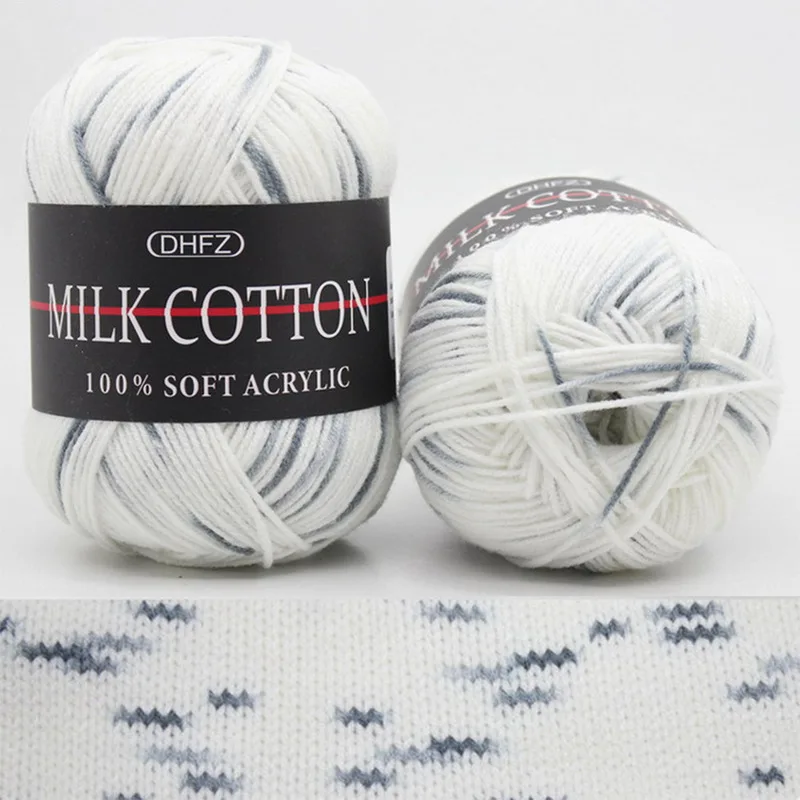 1.5MM Diameter Soft Milk Cotton Yarn Baby Wool Yarns For Knitting Hand Knitted Blanket Sweater Scarf Crochet Knitting Supplies