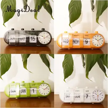 

Creative Digital Manual Flip Down Clock Desk Stand Page Quartz Clock