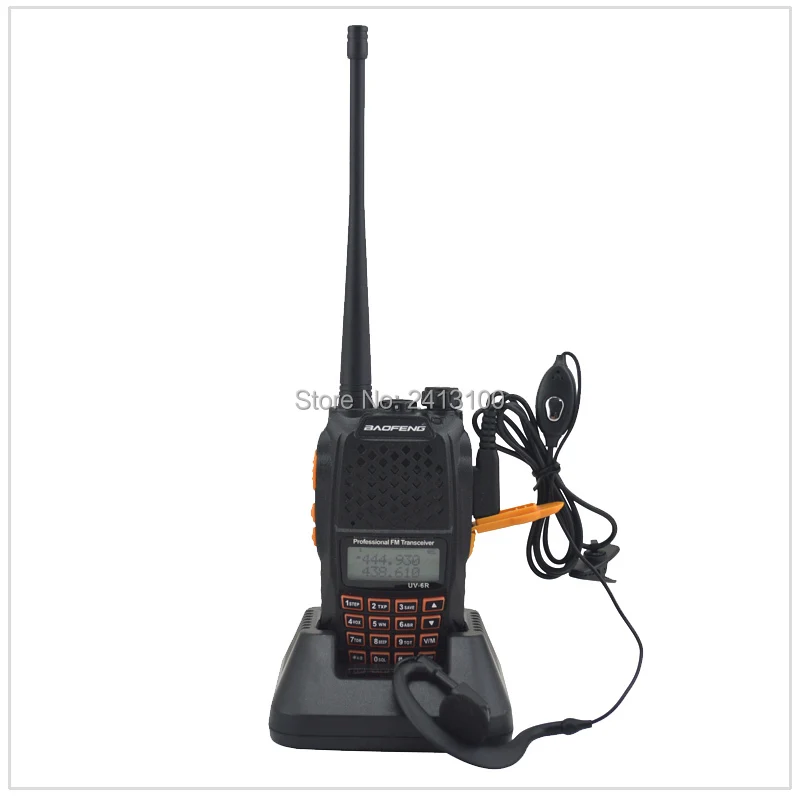 Рация Baofeng Двухдиапазонная радио Baofeng UV-6R VHF/UHF 136-174MHz& 400-520MHz двухстороннее радио fm-приемопередатчик с наушником