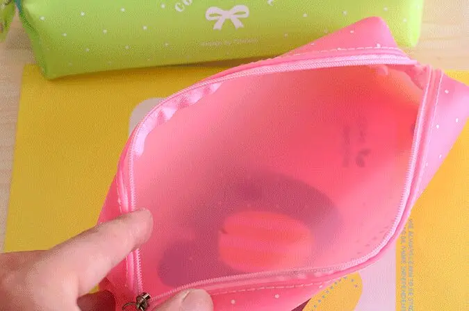 Милый Бант карамельный цвет Желейный силиконовый Пенал-чехол водонепроницаемые канцелярские принадлежности Органайзер сумка для хранения школьные офисные принадлежности Escolar