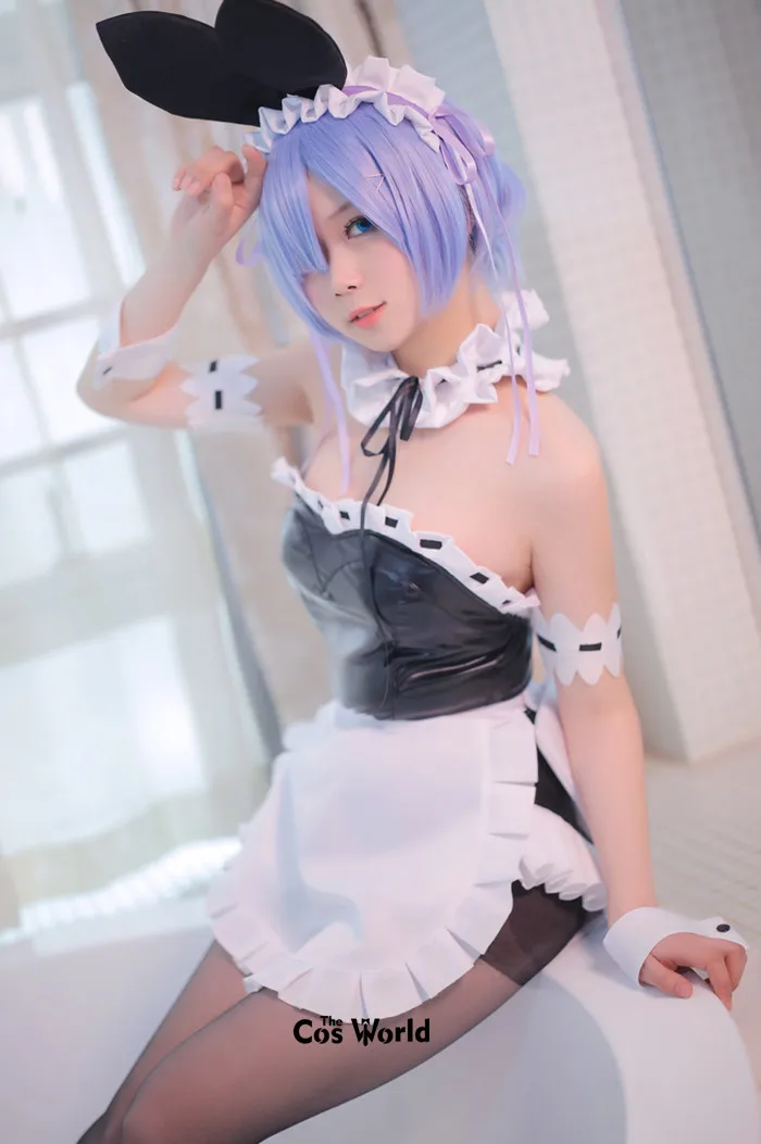 Платье фартук для девочек с рисунком кролика из аниме Re Zero Kara Hajimeru Isekai Seikatsu Ram u RAM