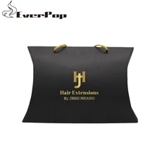 500 шт черный Пользовательский логотип женщины девственницы наращивание волос пучки бумажные упаковочные коробки волосы картонные подарочные коробки