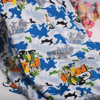 

100*140cm lovely Cartoon camouflage ben10 cotton Sewing Fabric ben boy baby Diy Handmade Craft Bedding Home Cloth Purse Quilt