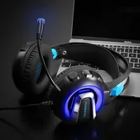 מחשב נייד KOTION EACH סטריאו אוזניות Headset משחקים H4 PS4 בס Casque עם מיקרופון LED Light מבטל רעשים עבור מחשב נייד Xbox One PC Gamer (5)