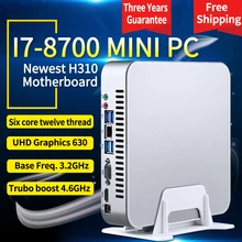 MSECORE i7 8700 Gaming Mini PC Windows 10 Desktop Computer game pc linux intel Nettop barebone system HTPC UHD630 Graphics WiFi