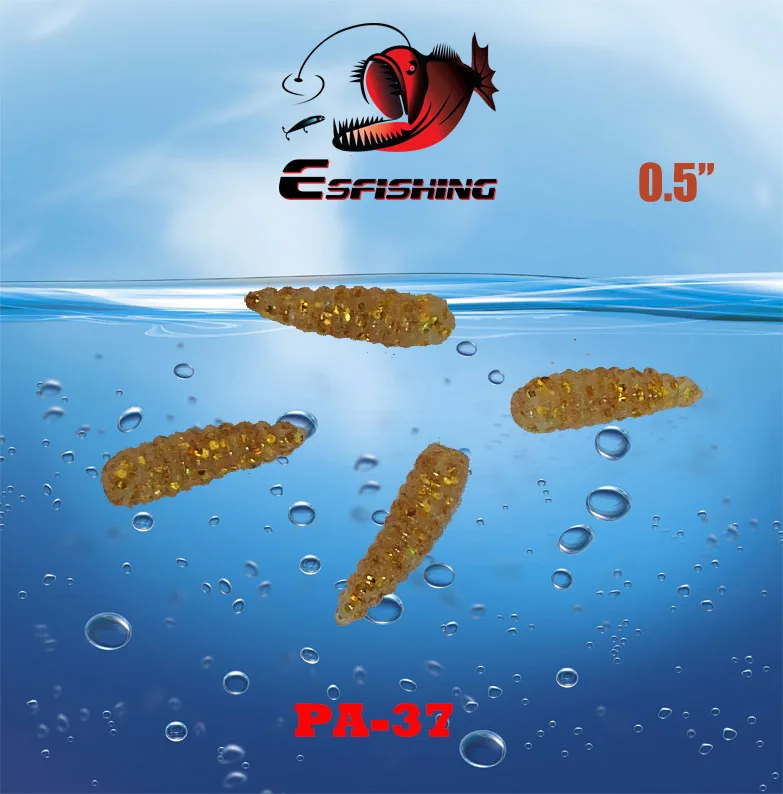 Esfishing 100 шт. 1,2 см Esfishing MAGGOT 0," мягкие приманки хлеб червь приманка для подледной рыбалки Isca искусственные снасти Кремниевая приманка форель - Цвет: PA37