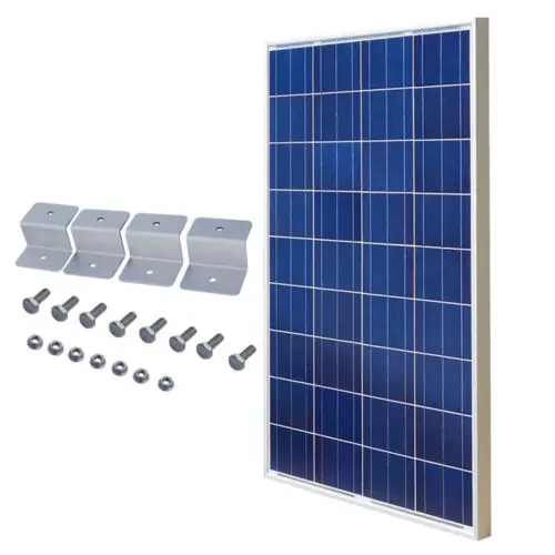 

100W 18V Solar Panel Kit: 100W 18V poly Solar power panel with Z style Mounting Bracket for 12V solar battery charger Boat Car