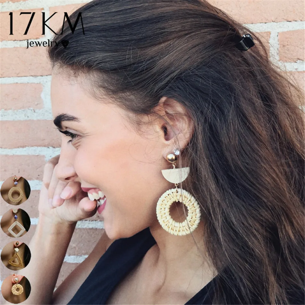 

6 Design Bohemian Weave Oversize Chandelier Earrings For Women Girl Brincos Big Earring Handmade Statement Jewelry 2018 New