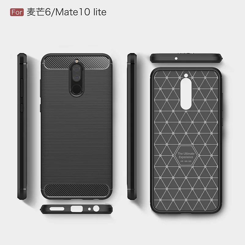 Carbon fiber brushed silicone case huawei mate 10 Lite (9)